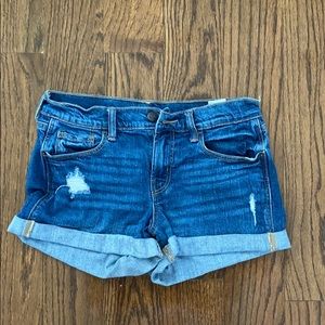 cuffed blue jean shorts
